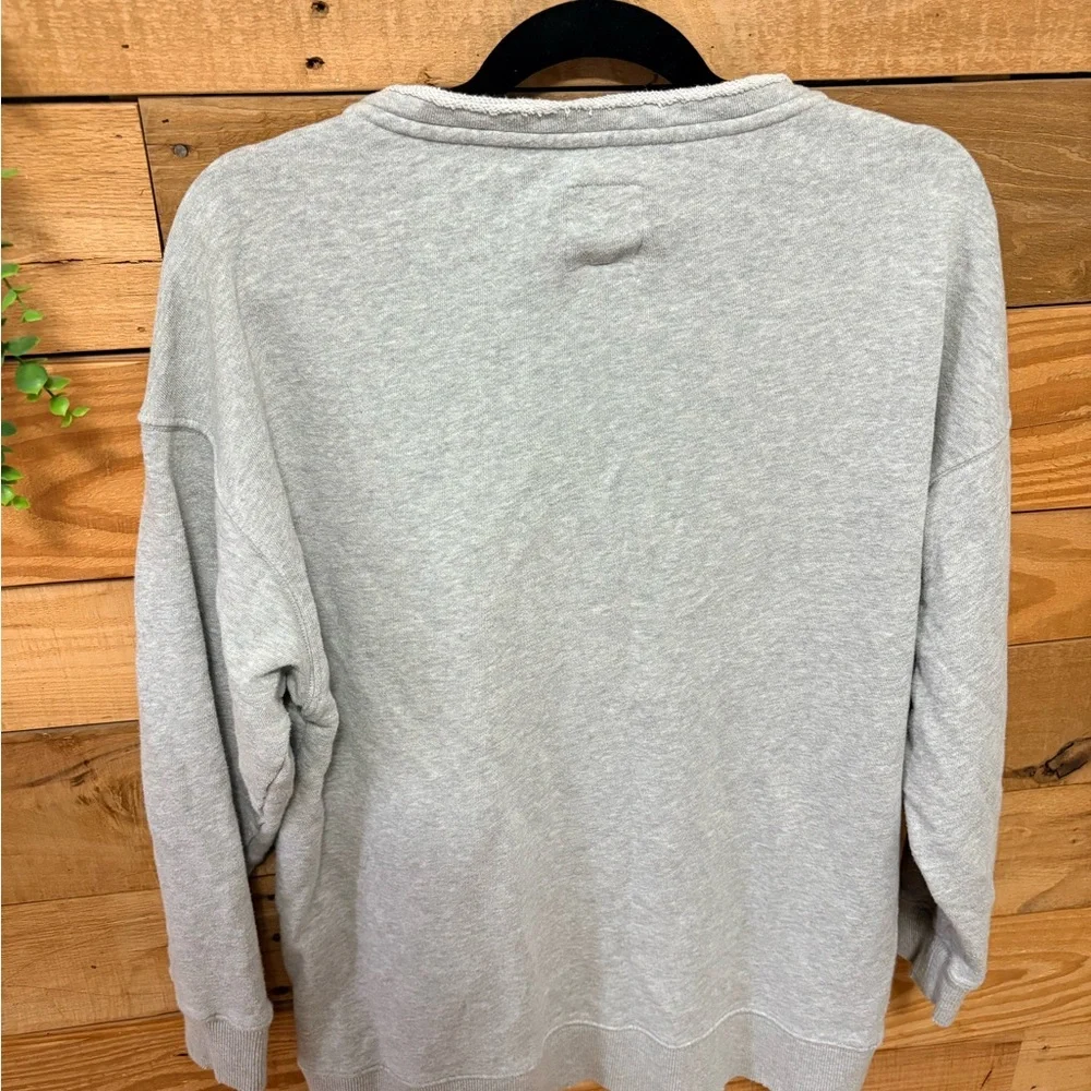 Aerie Heather Gray Oversized Lace-Up Hoodie Size Small - Picture 4 of 5